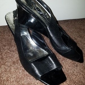 Franco Sarto Black wedge sandal size 10
